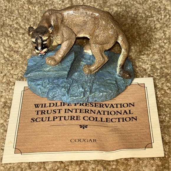 Wildlife Preservation Sculpture Collection Franklin Mint Cougar 1987 - Picture 1 of 6